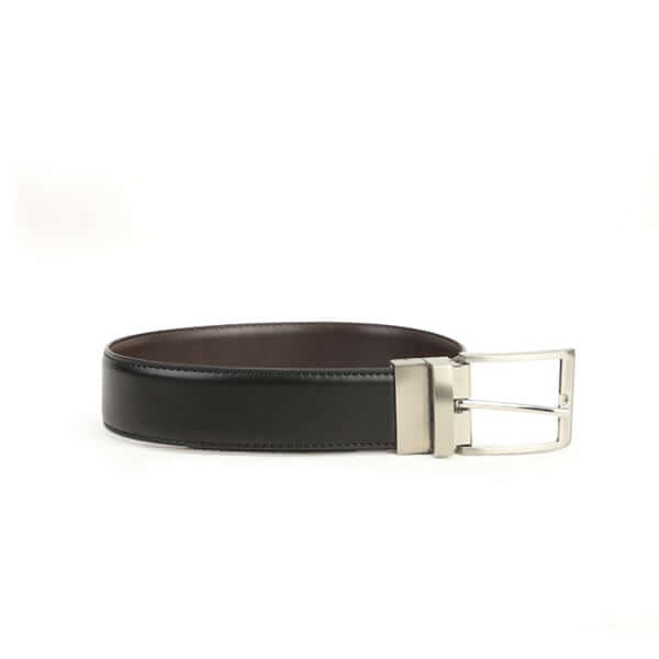 BLACK & BROWN REVERSIBLE LEATHER BELT Image