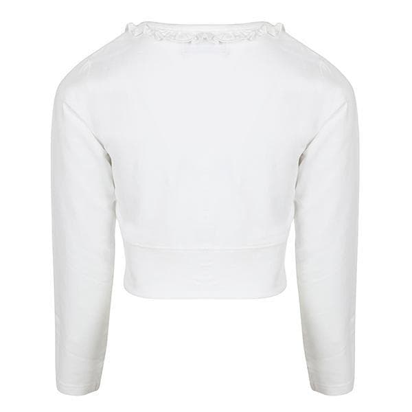 WHITE L/S KNITTED BOLERO