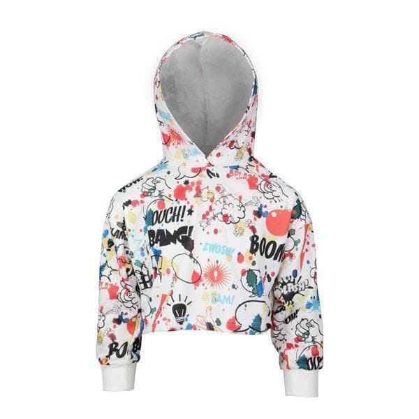 WHITE PRINT HOODIE