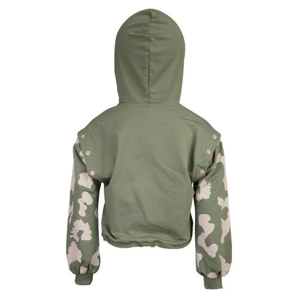 ARMY GREEN HOODIE WITH DETACHABLE SLEEVES