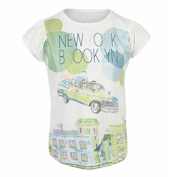 WHITE/KIWI SHORT SLEEVE TOP Image