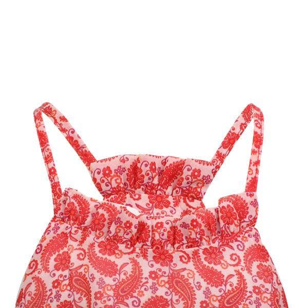 RED PRINT CHIFFON BLOUSE