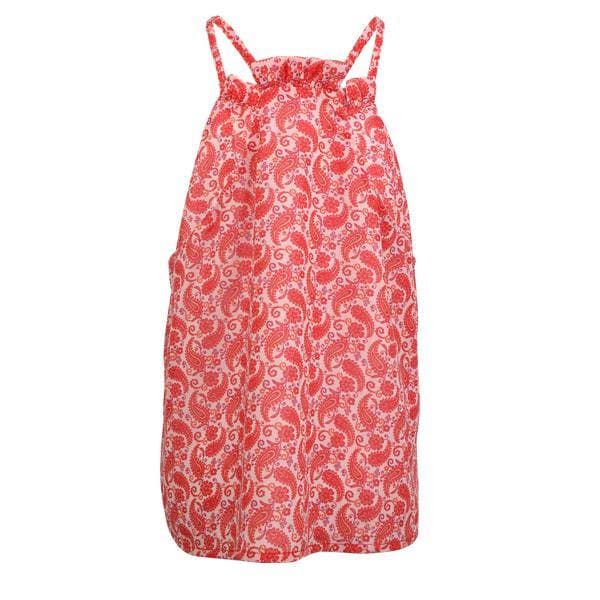 RED PRINT CHIFFON BLOUSE