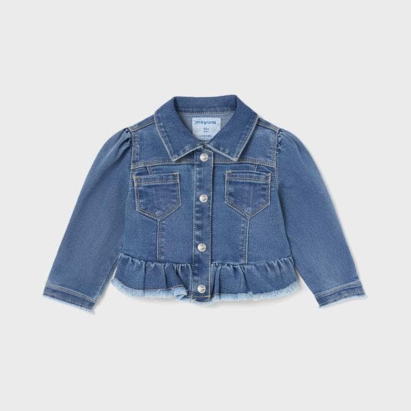 LIGHT BLUE DENIM JACKET FOR BABY GIRL. Image