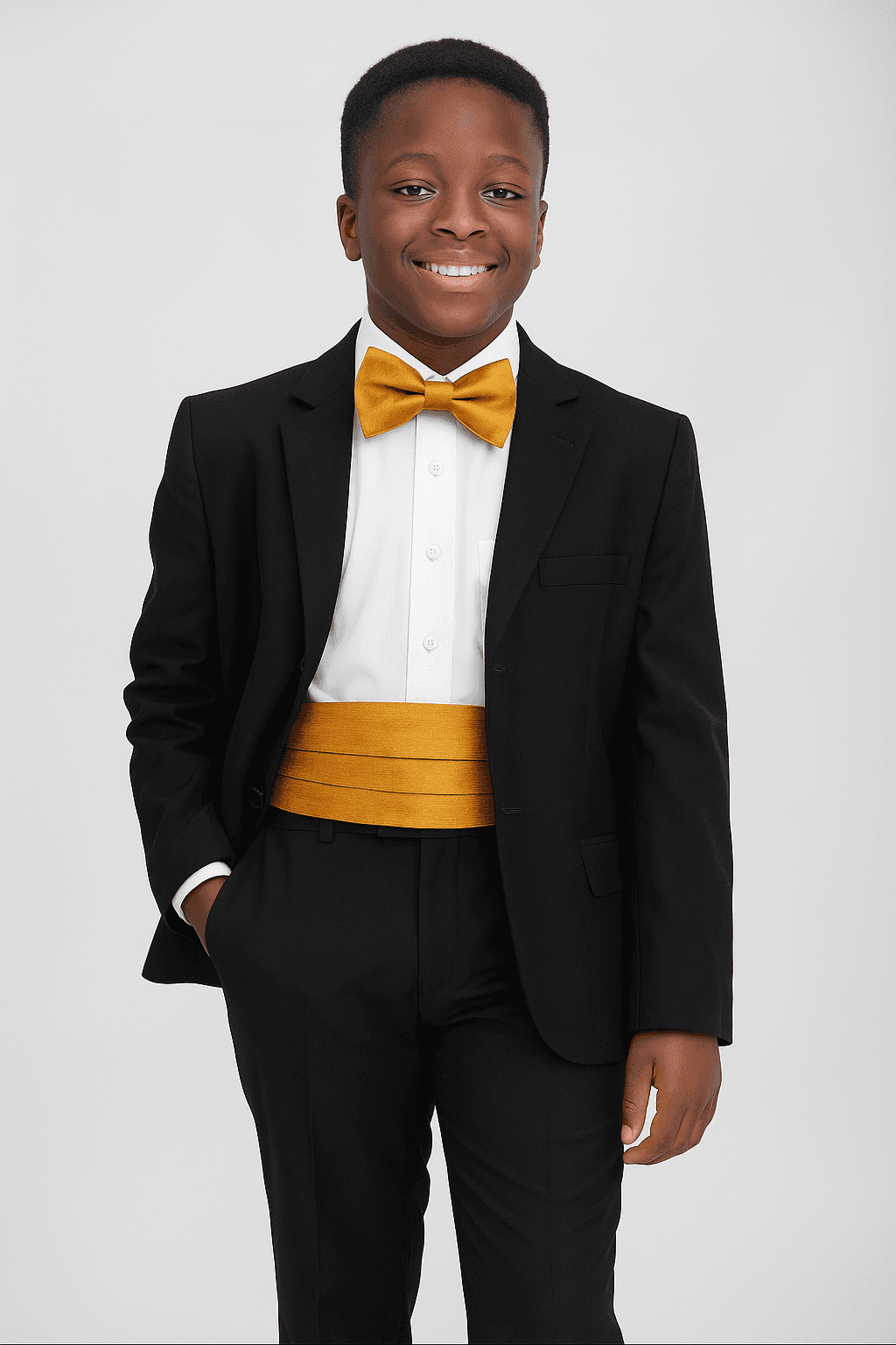 GOLD DAMASK CUMMABUND&BOW-TIE Image