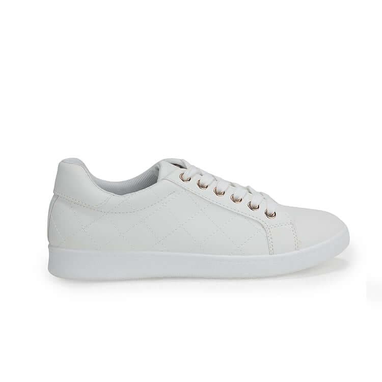 WHITE  LACE UP SNEAKERS