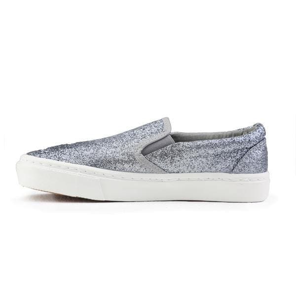 SILVER SLIP ON SNEAKERS