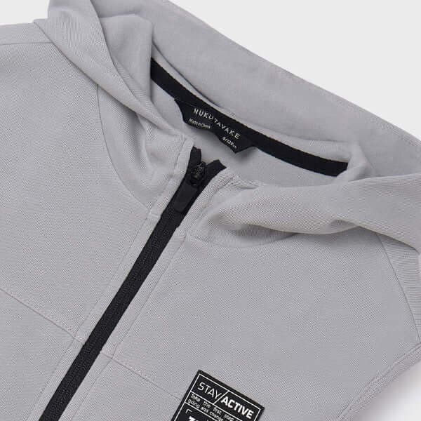 GREY SLEEVELESS HOODIE