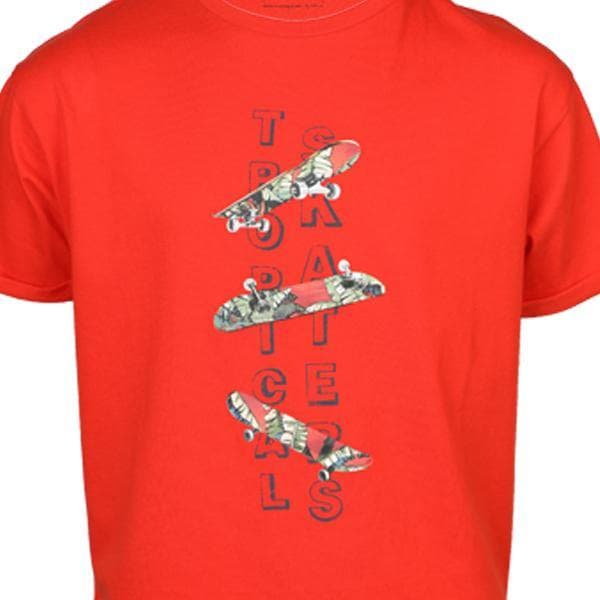 RED S/S TROPICAL SKATER T-SHIRT
