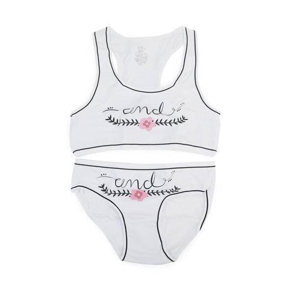 WHITE BRA TOP AND PANT SET