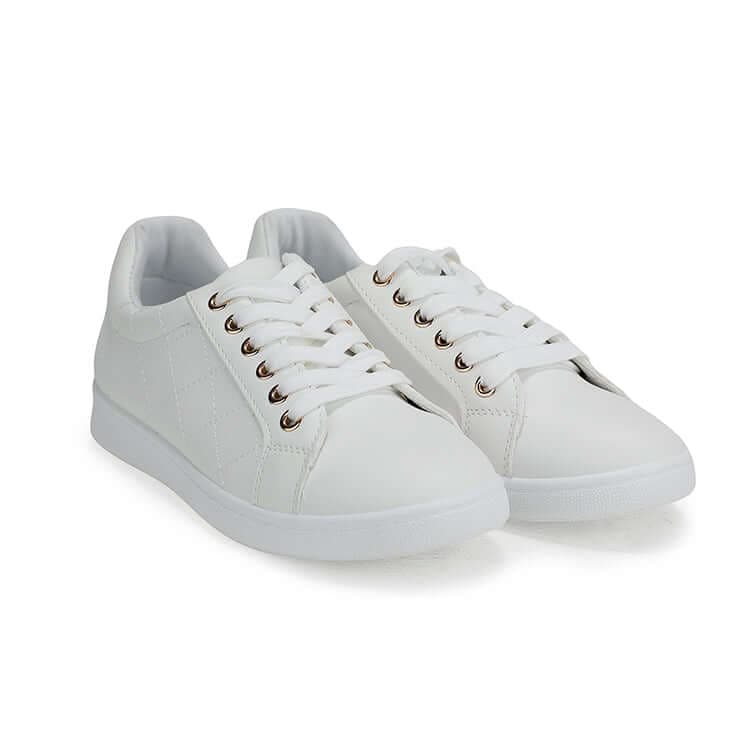 WHITE  LACE UP SNEAKERS Image