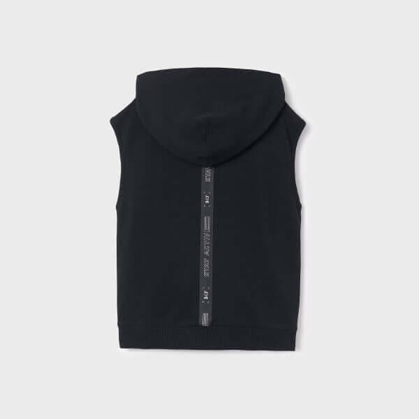 BLACK SLEEVELESS HOODIE