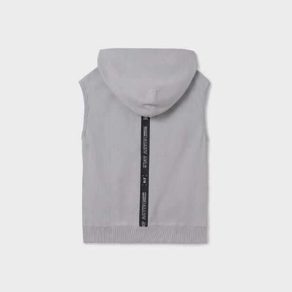 GREY SLEEVELESS HOODIE