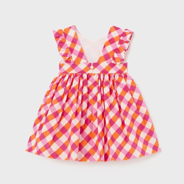 PURPLE ORANGE SLEVELESS PATTERNED DRESS