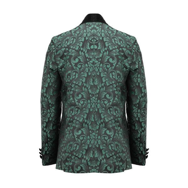 GREEN DAMASK 3PC SUIT WITH BOW-TIE
