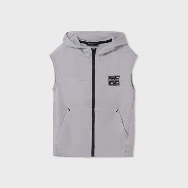 GREY SLEEVELESS HOODIE Image