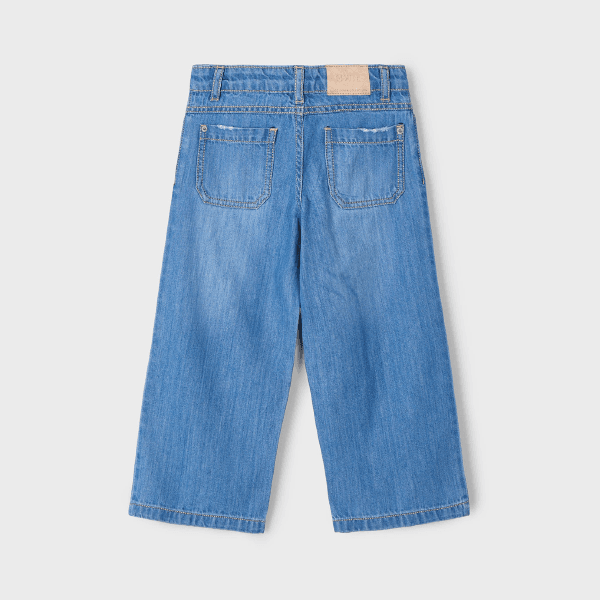 BLUE DENIM WIDE LEG TROUSER