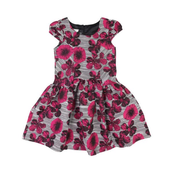 FUCHSIA FLORAL BROCADE DRESS Image
