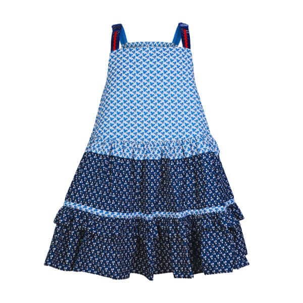 MULTICOLOUR SLEEVELESS FLORAL ALINE DRESS