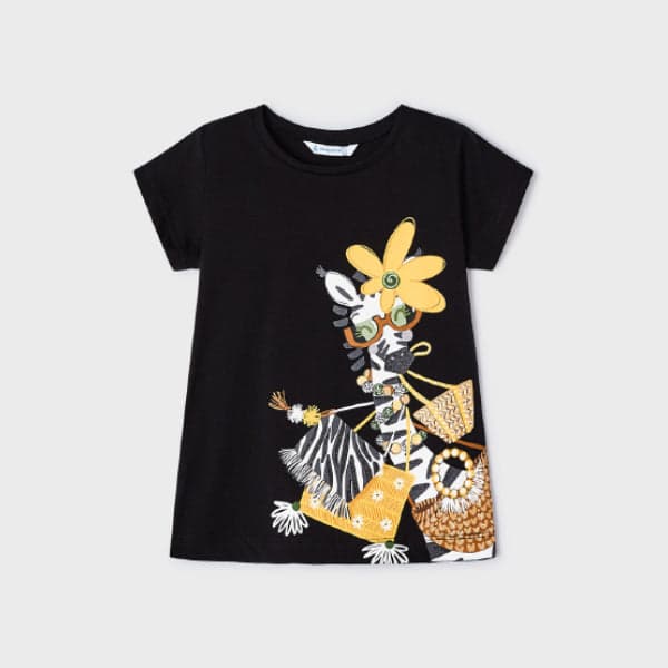 BLACK S/S PRINT TSHIRT Image