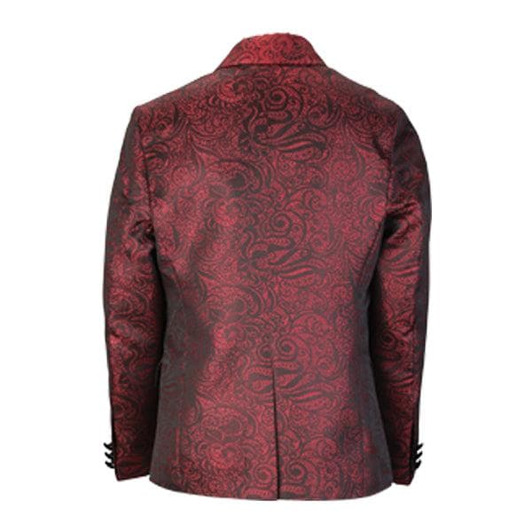 RED DAMASK 3PC SUIT WITH BOW-TIE