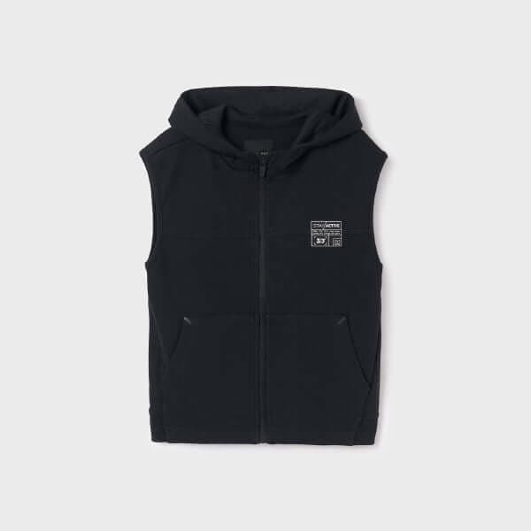 BLACK SLEEVELESS HOODIE Image
