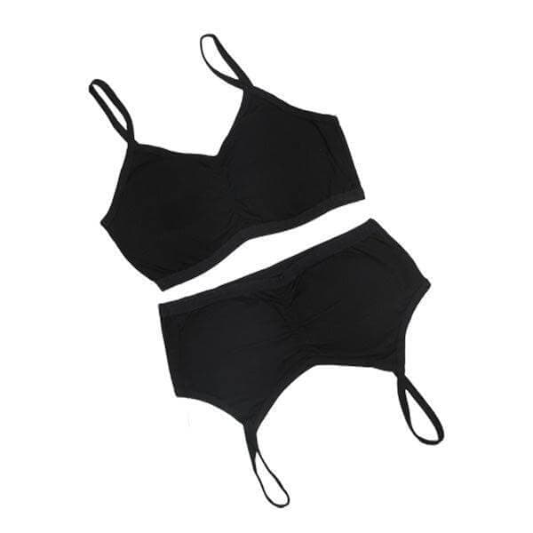 BLACK BRA TOP SET