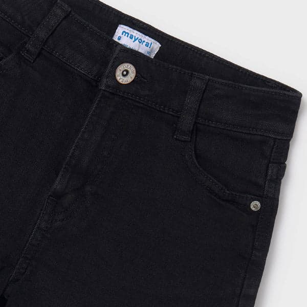BLACK BASIC DENIM SHORT