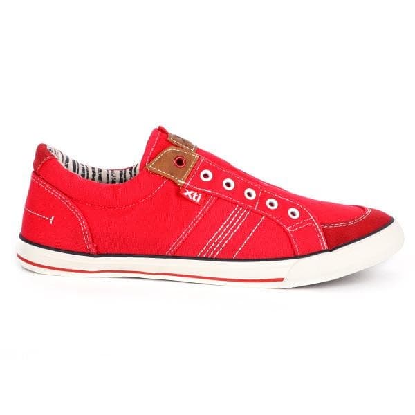 RED LACELESS CASUAL SNEAKERS Image