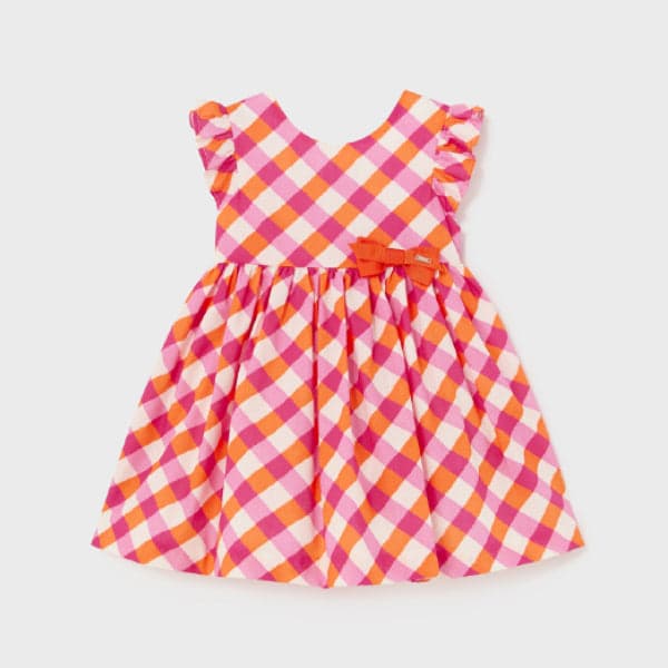 PURPLE ORANGE SLEVELESS PATTERNED DRESS Image