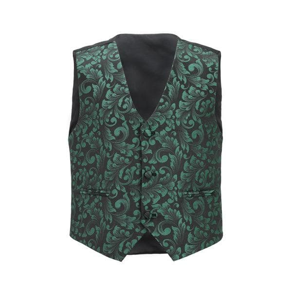 GREEN DAMASK 3PC SUIT WITH BOW-TIE