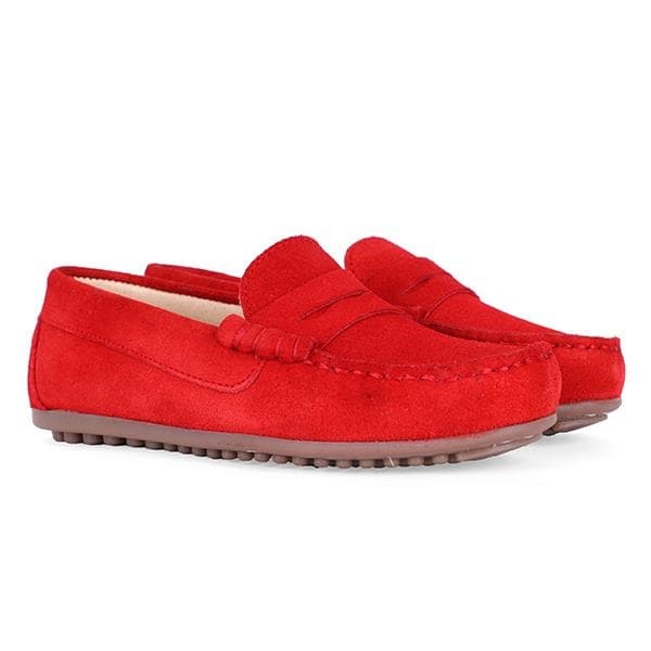 RED SUEDE FORMAL MOCCASIN