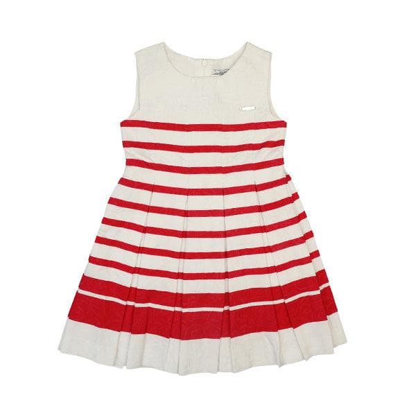 WHITE/WATERMELON STRIPED DRESS Image