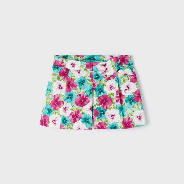 PINK AND BLUE FLORAL SATIN SHORT Image