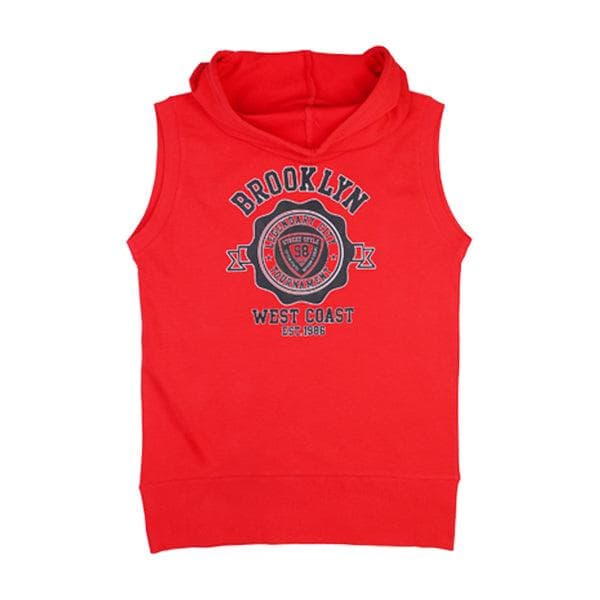 RED SLEEVLESS HOODIE Image
