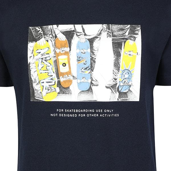 NAVY S/S SKATER PRINT T-SHIRT