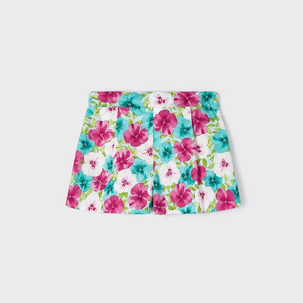 PINK AND BLUE FLORAL SATIN SHORT