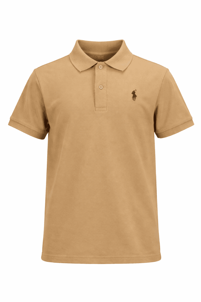 PLAIN BROWN S/S POLO TSHIRT Image